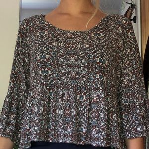 Flared Sleeve Flowered Free People Blouse